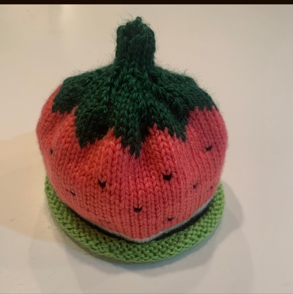 🍉 Hand Knit Watermelon Baby Hat